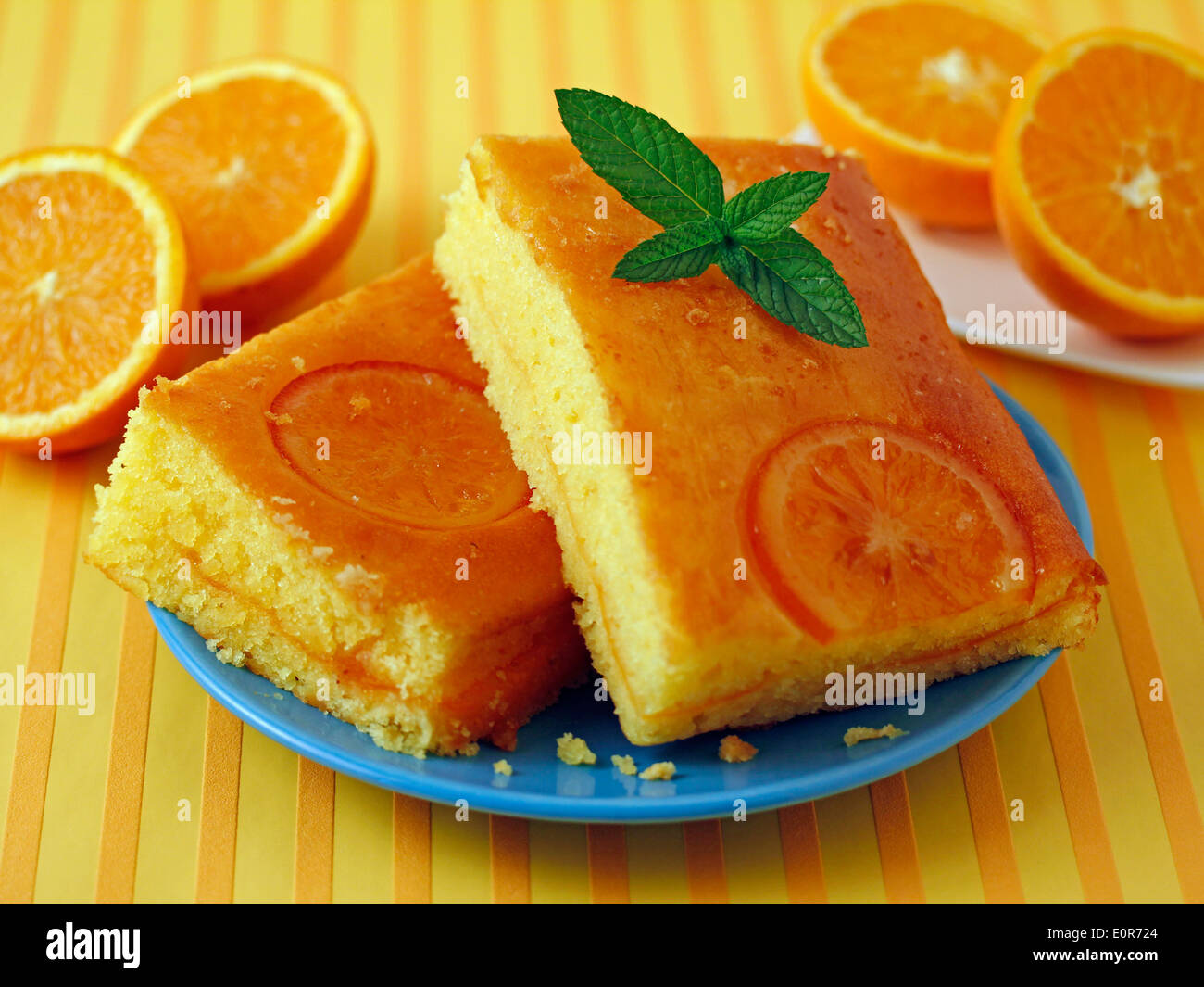 Orange sponge cake. Recipe available Stock Photo Alamy