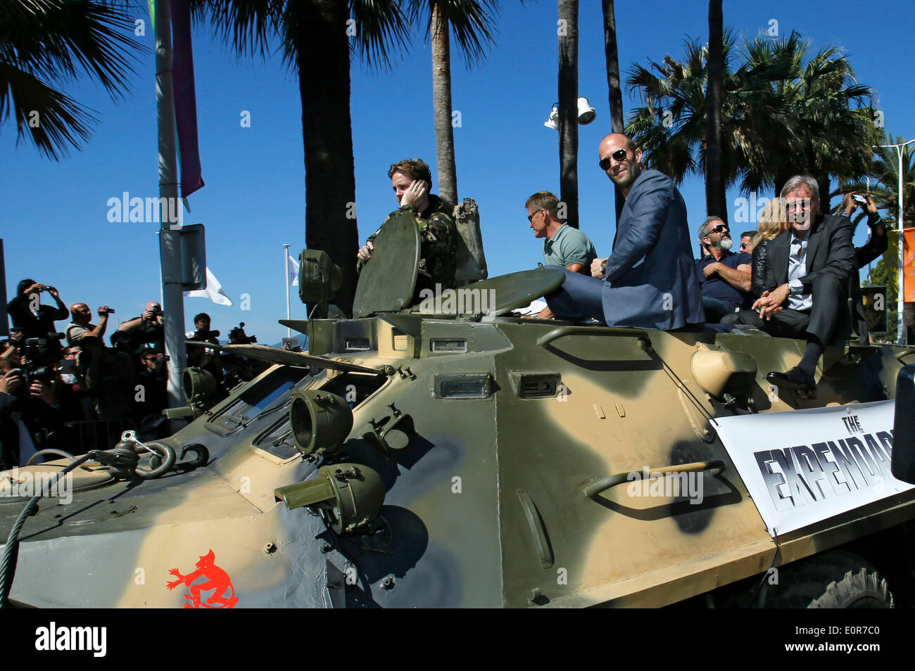 Dolph Lundgren, Jason Statham, Mel Gibson and Harrison Ford during the 