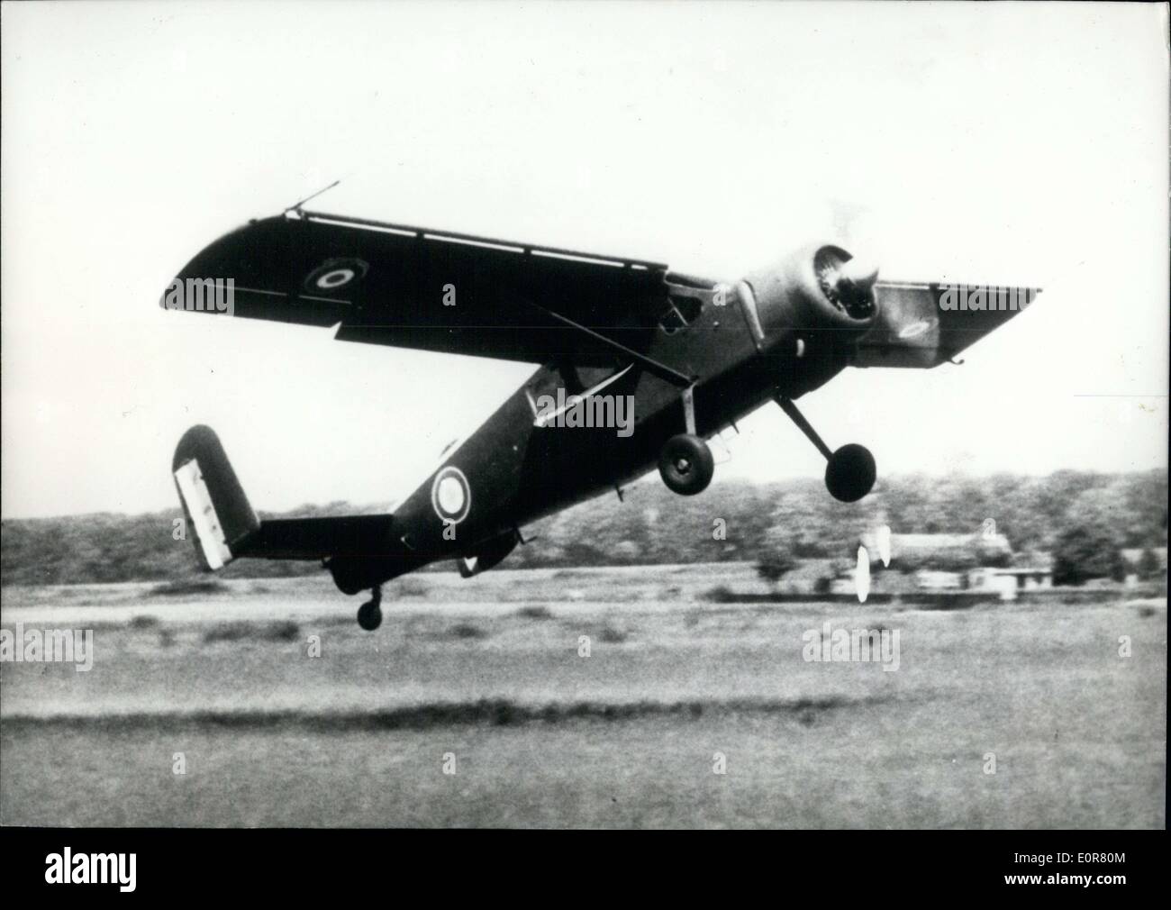 Jul. 16, 1958 - The ''Broussard 522'' During Takeoff Stock Photo