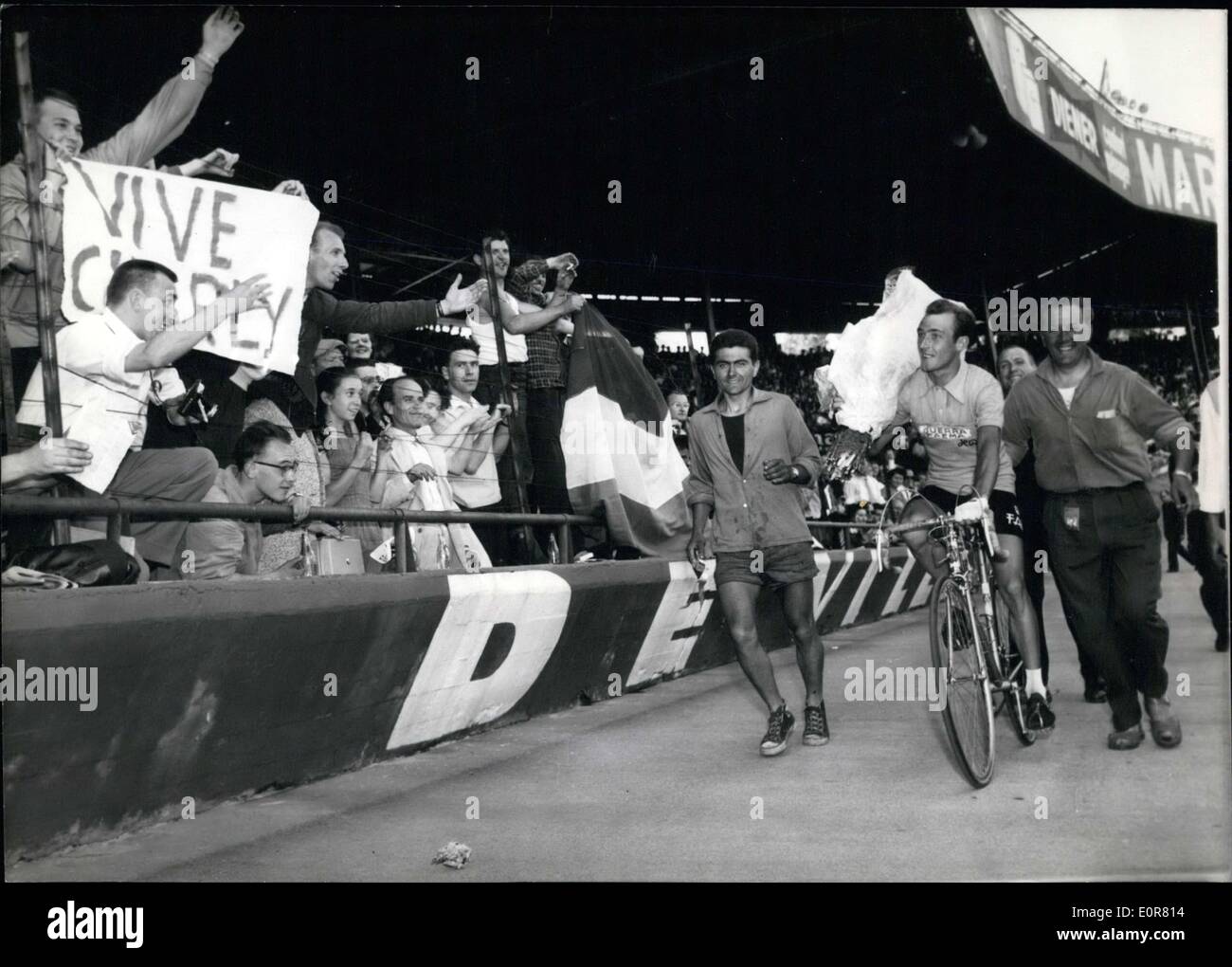 Jul. 19, 1958 - Tour de France Winner Charly Gaul Arriving at the Prince's Park Stock Photo