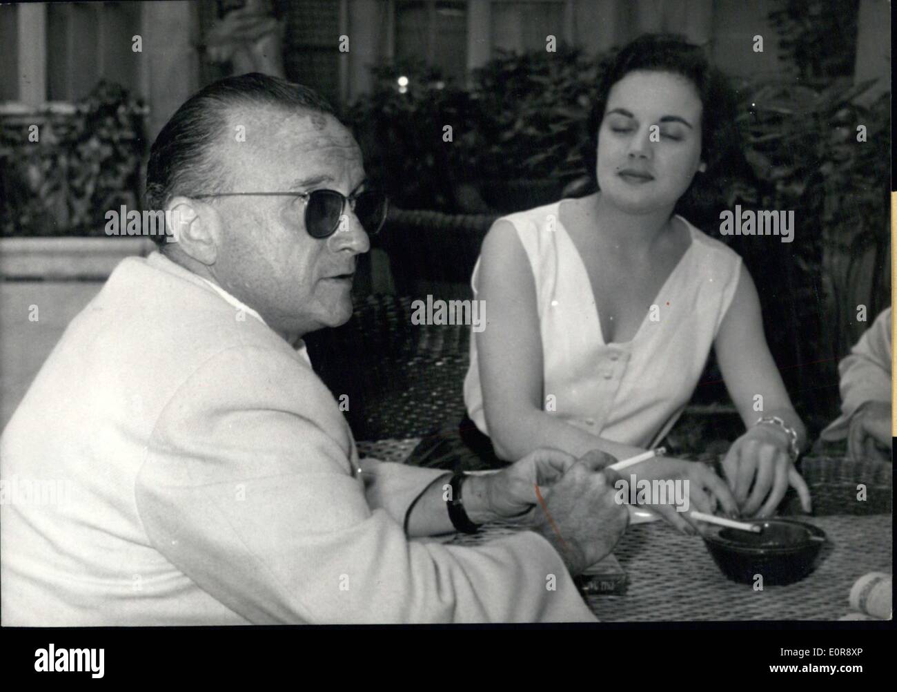 Jul. 09, 1958 - US journalist Victor Riesel & a companion in France ...