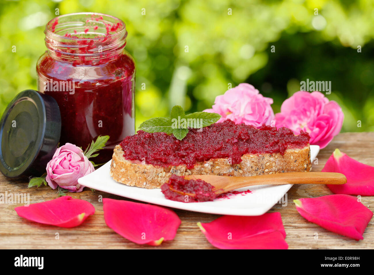 Roses jam. Recipe available Stock Photo Alamy