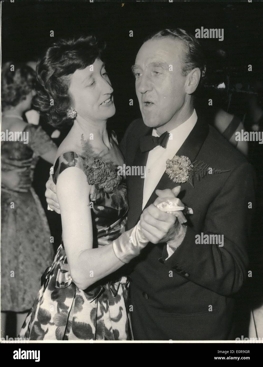 Oct. 11, 1958 - 11-10-58 Conservative Ball at Blackpool. Mr. Marples goes dancing. Keystone Photo Shows: Mr. Ernest Marples the Postmaster General and his wife dancing at the Conservative Party Ball at Blackpool last night. Stock Photo