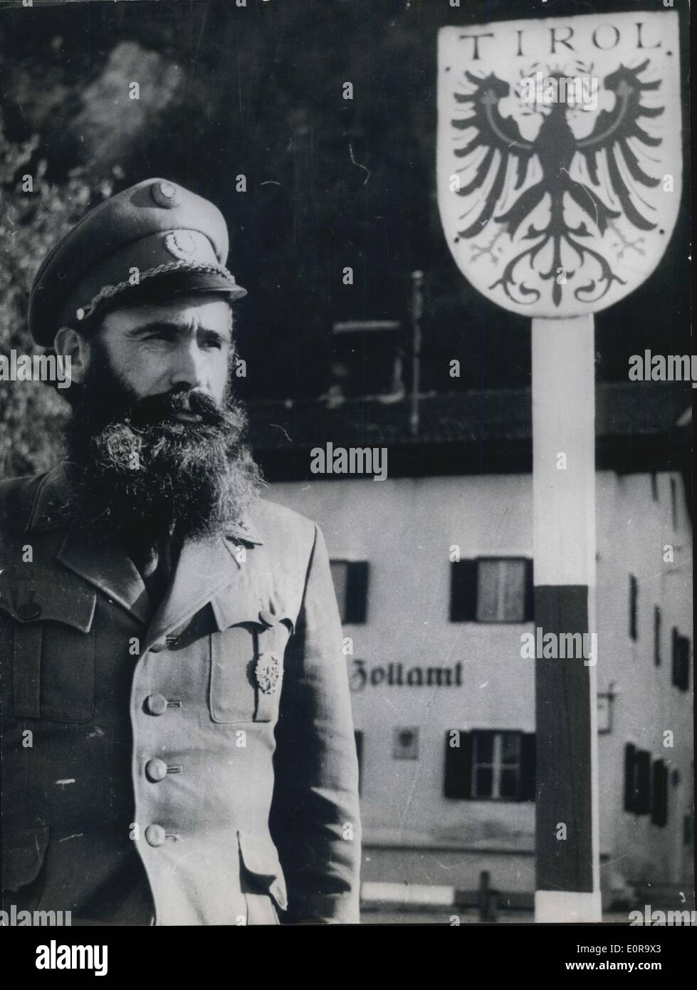 Nov. 05, 1958 - An official permitted full beard: The 40 years old Austrian  border-custom policeman Andreas Habischer has an official permitted full  beard and wars als long hair. He will play