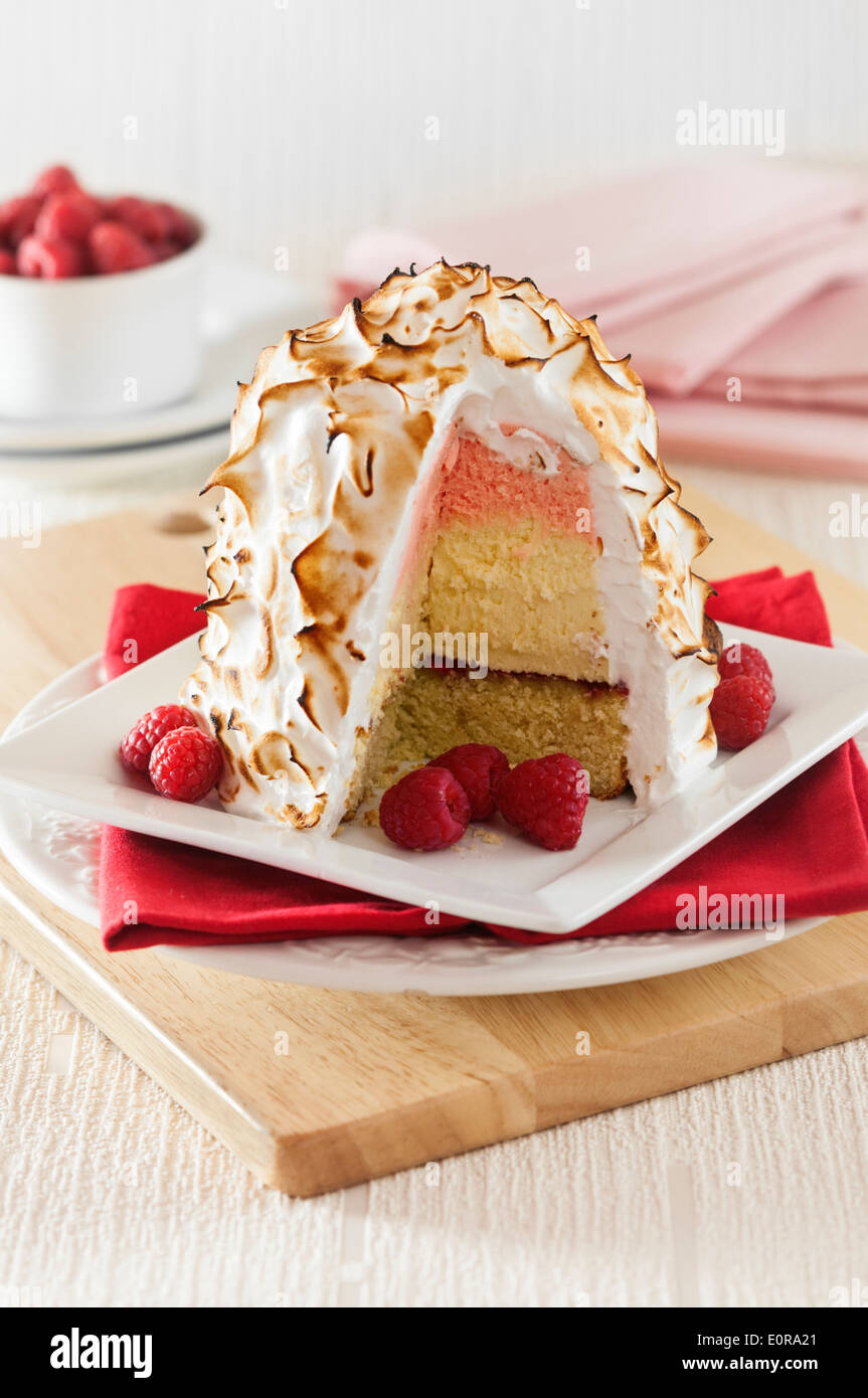Baked Alaska. Ice cream and meringue dessert Stock Photo Alamy