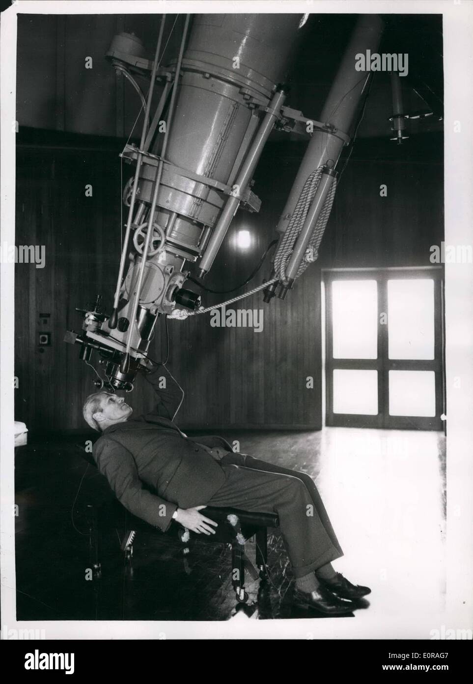 Nov. 11, 1958 - The New Royal Greenwich observatory Herstwonceaux castle Sussex; Giant telescope which mere mounted at Greenwich have been re erected at ''Dome Town'' Harstmoncenux Castle, Sussex. The move has been going for years - and in now complete. The famous castle is used for administrative offices - laba and library. The telescopes at housed in the specially constructed domes built in the castle grounds. Photo Shows Dr Stock Photo