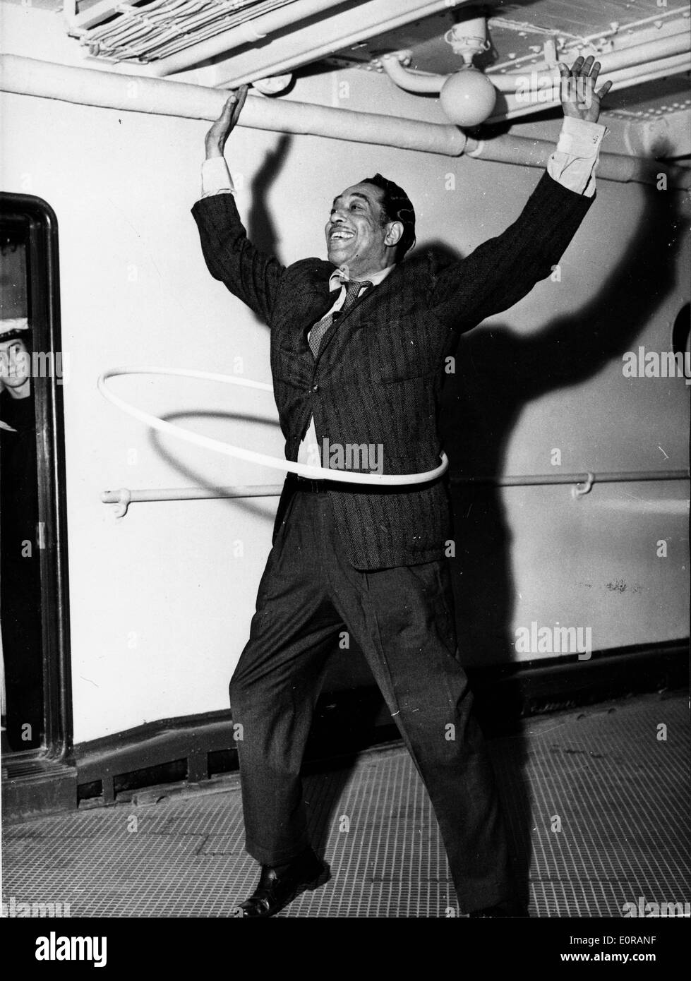 Jazz Musician Duke Ellington hula hooping Stock Photo