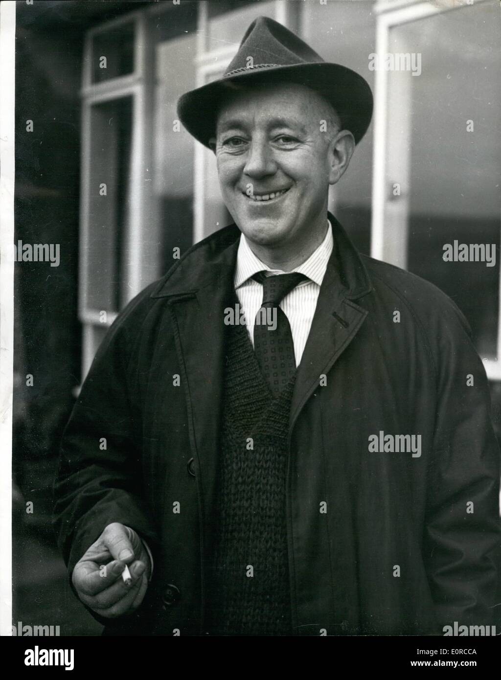 Jan. 01, 1959 - Actor Alec Guinness Receives A Knighthood In The New Year Honours List: Actor Alec Guinness, acclaimed on both sides of the Atlantic as Best Actor of the Year for his performance in the film ''The Bridge Over The River Kwai'', has been awarded a Knighthood in the New Year Honours Liot, and now becomes Sir Alec Guinness. Photo Shows Yesterday's picture of Sir Alec Guinness taken at his home in Petersfield Hampshire. Stock Photo