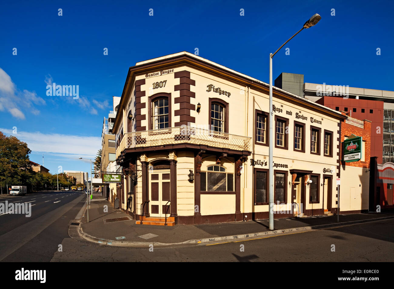 Hobart Australia / The Hope and Anchor circa 1807 is one of the earliest  hotels in Australia. Stock Photo