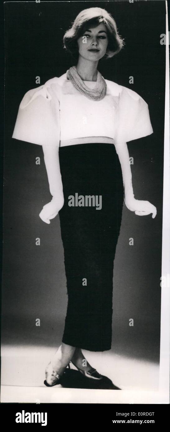 Feb. 02, 1959 - An evening ensemble: The black and white combination seems to be again up to date for the new spring and summer Stock Photo