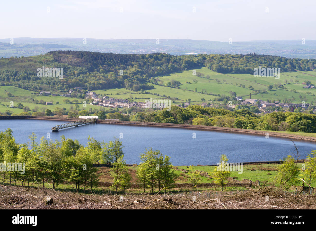 Churn Clough reservoir above Sabden, Lancashire, England, UK Stock Photo