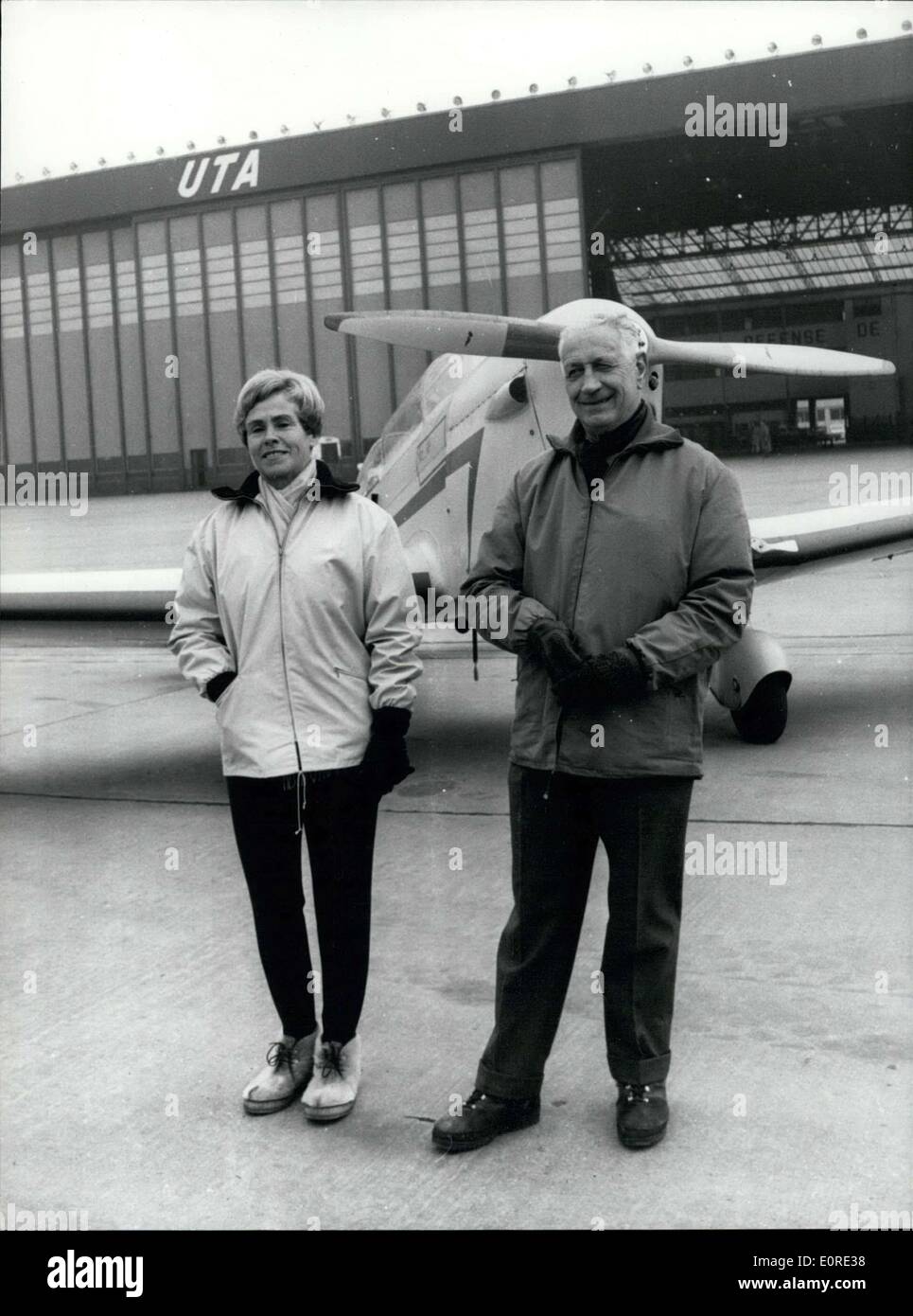 Feb. 06, 1959 Henri and Wife in front of a Caudron C.714