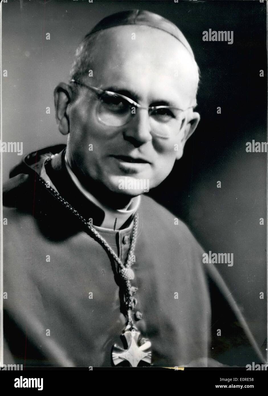 Apr. 04, 1959 - Mrs. Maury appointed pope's delegate to Dakar : Monsignor Maury, Bishop of Tarbes and Lourdes, has been appointed apostolic delegate to French Africa, with Headquarters in Dakar. Photo shows A recent Portrait of Mgr. Maury. Stock Photo