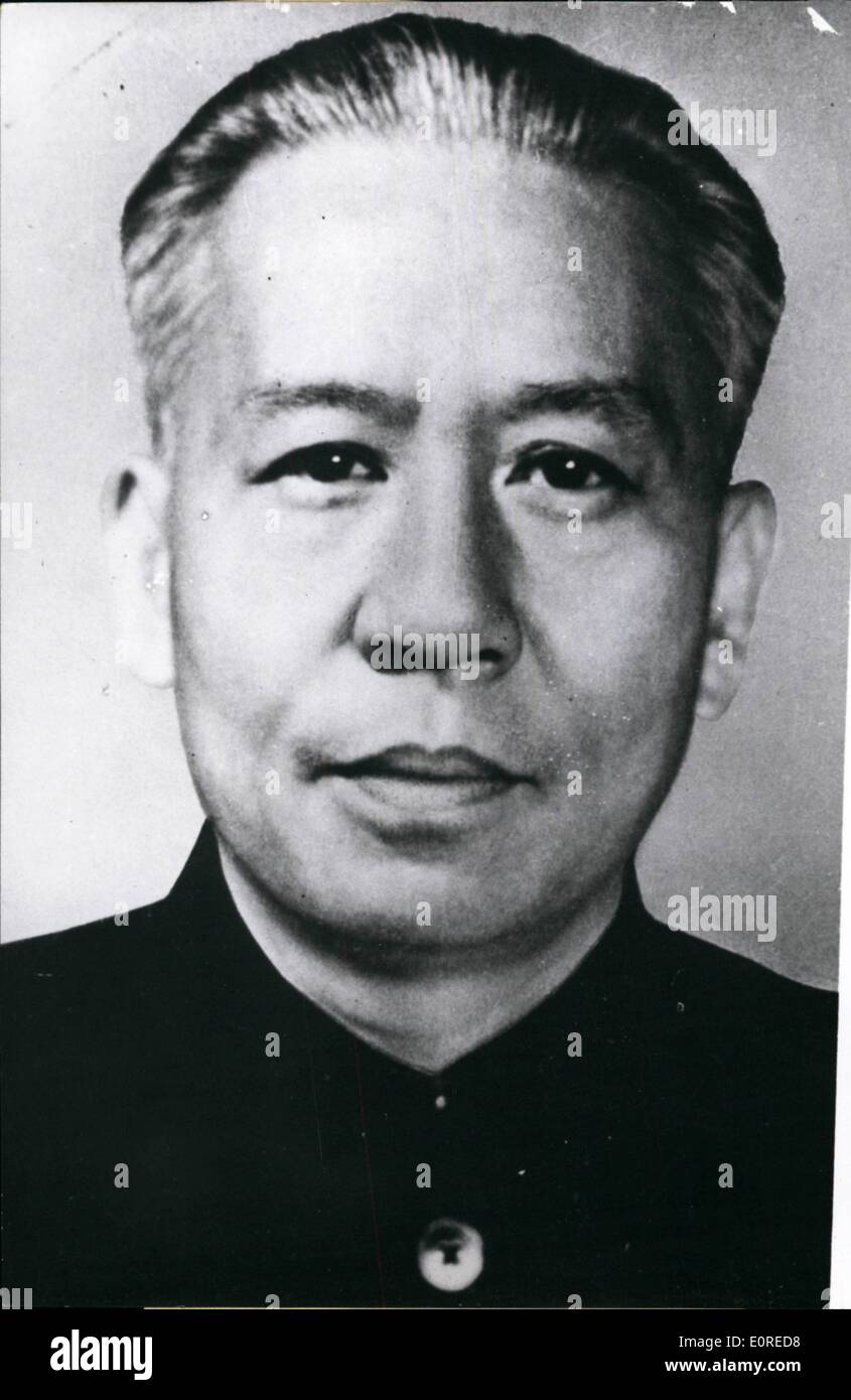 Apr. 04, 1959 - Successor Of Mao Tse -Tung . As the successor of Mao Tse - Tung, the old - Communist Liu Schao Tschi (Liu Schao Stock Photo
