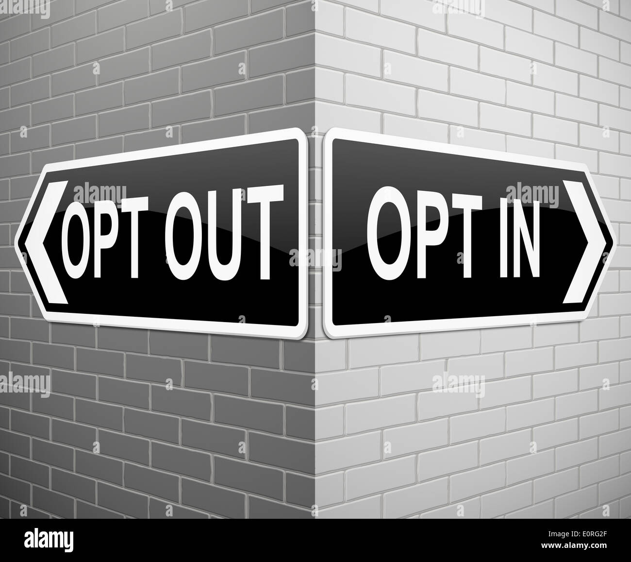Opt in or opt out concept. Stock Photo