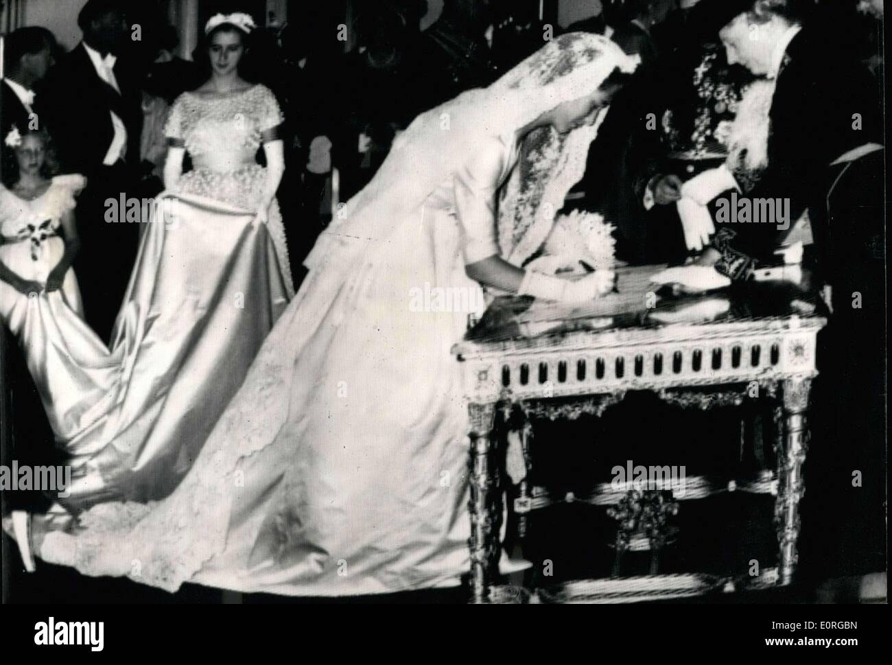 Jul. 02, 1959 - Civil Wedding Ceremony of Prince Albert and Princess Paola  Stock Photo - Alamy