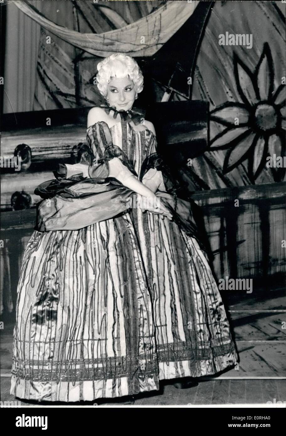 Sep. 09, 1959 - MUSICAL COMEDY STARRING ZIZI JEAN+AIRE TO OPEN AT SARAH BERNHARDT THEATER A MUSICAL COMEDY BY MARCEL AYME ''PATRON'' (THE BOSS) STARRING ZIZI JEANMAIRE AND PHILIPPE LEMAIRE IS OPENING AT THE SARAH BERNHARDT THEATER, EX PARIS, TONIGHT. PHOTO SHOWS ZIZI JEANMAIRE IN A SCENE OF THE PLAY. Stock Photo