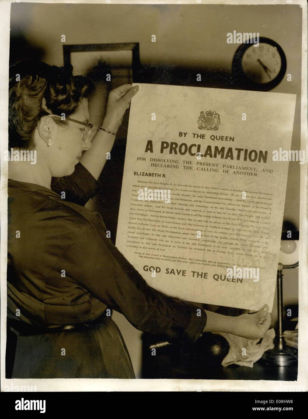 Sep. 09, 1959 - Preparing copies of the Proclamation for distribution ...