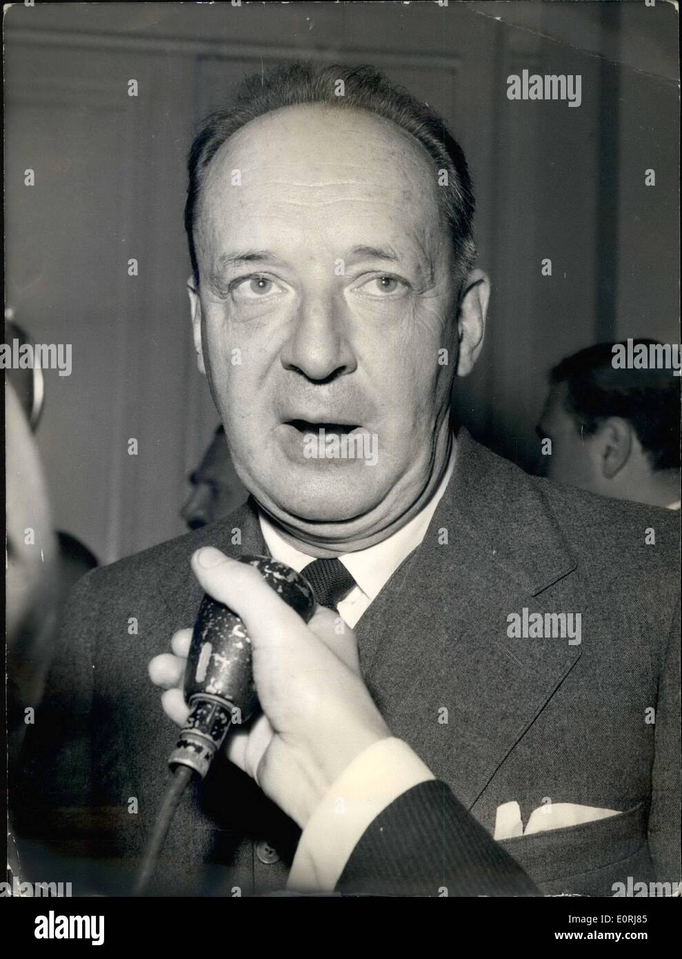 Oct. 10, 1959 - Author of ''Lolita'' in Paris: Vladimir Nabokov, author of ''Lolita'', the book that was first banned in America and now is one of the best sellers, arrived in Paris yesterday. Photo shows Nabokov photographed during the cocktail party at his publishers in Paris yesterday evening. Stock Photo