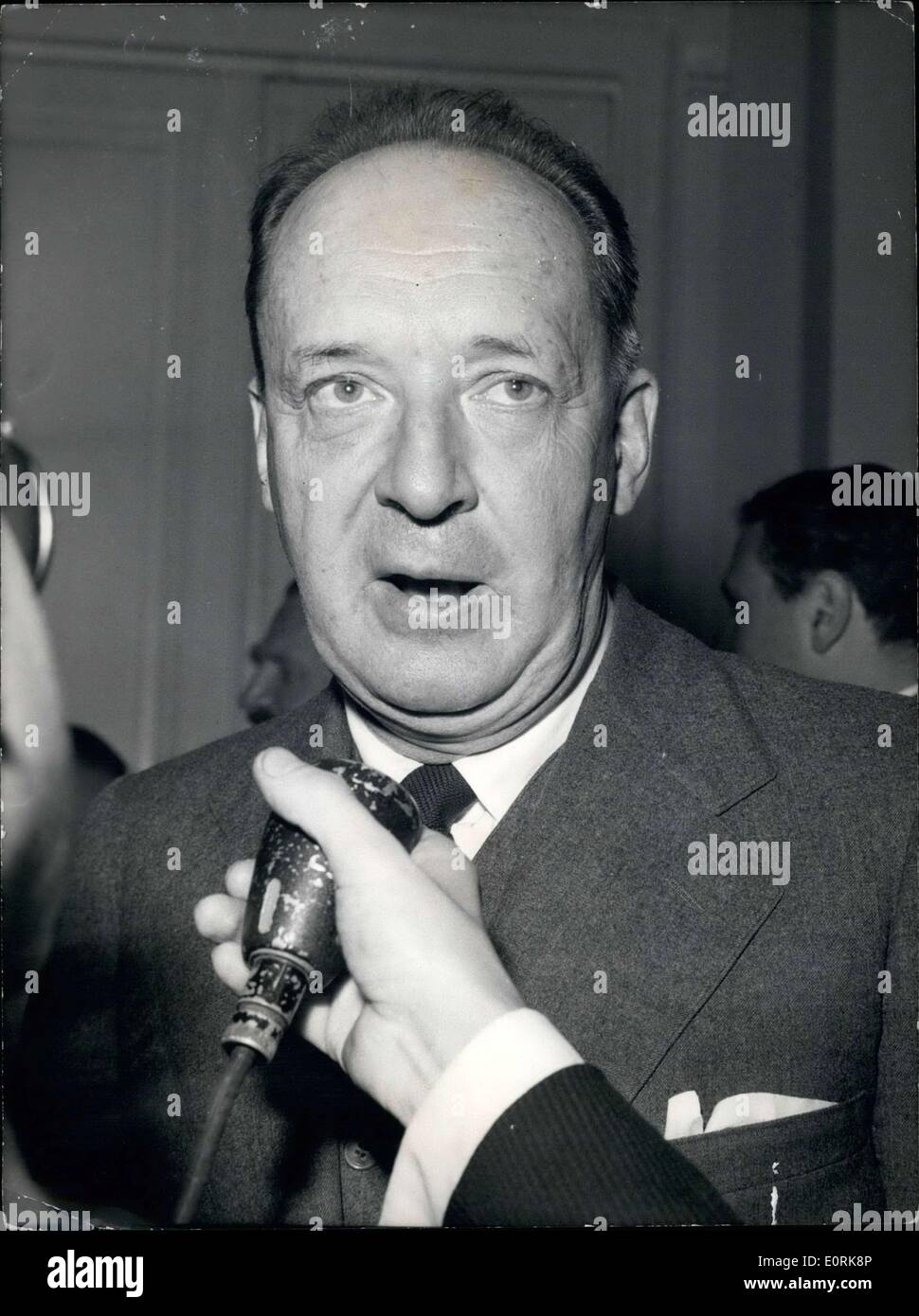 Oct. 24, 1959 - Vladimir Nabokov, the author of ''Lolita,'' is in Paris. The best selling author is passing through, and he gave a cocktail press conference last night at his editor's home. Stock Photo