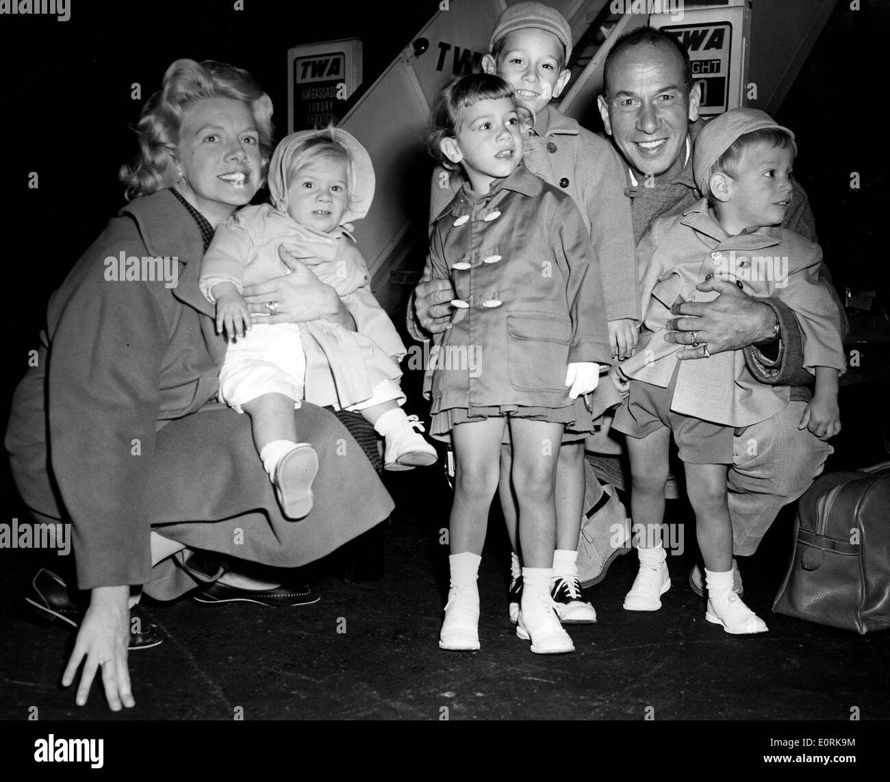Rosemary Clooney her husband Jose Ferrer and their family at the airport Stock Photo