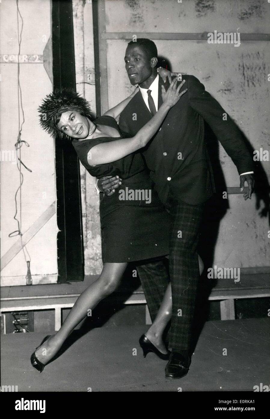 Nov. 03, 1959 - Famous dancer Katherine Dunham with her partner Vanoye Aikens. She is returning to the Paris stage after a ten year absence. Stock Photo