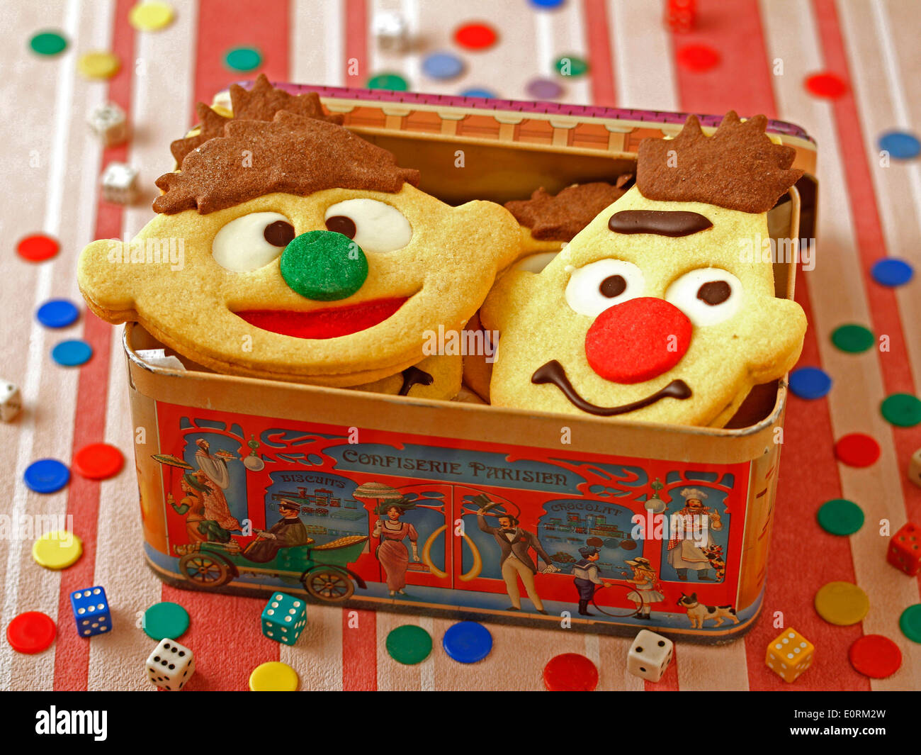 Ernie and Bert cookies. Recipe available. Stock Photo