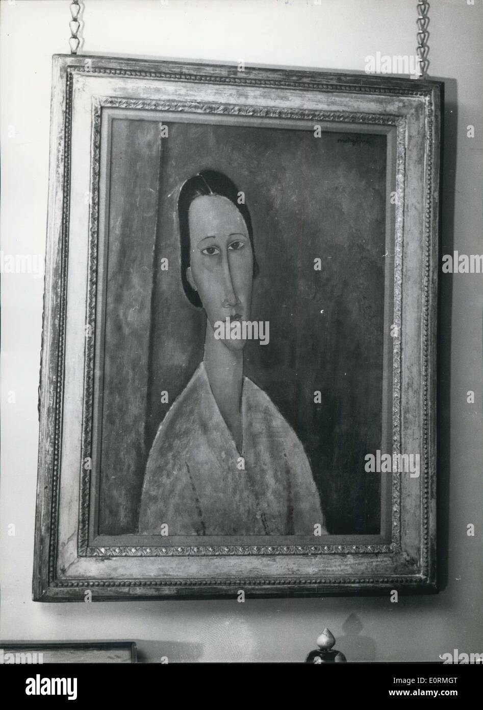 Jan 1, 1960 - ''Mme Zborowaka'' by Modigliani, one of the most interesting of the oils in the collection. Stock Photo