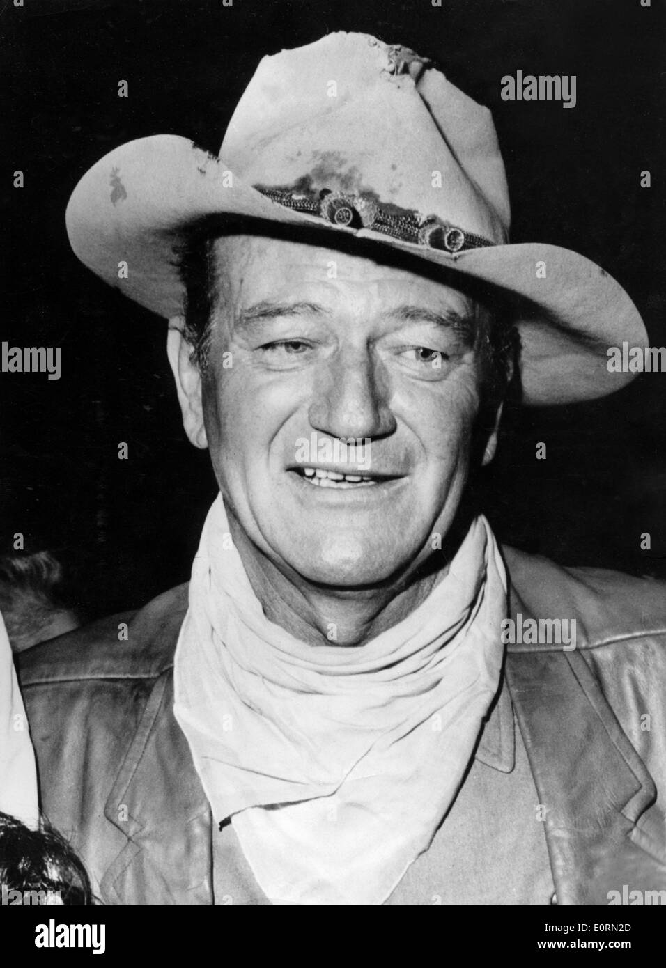 Close-up of western actor John Wayne Stock Photo