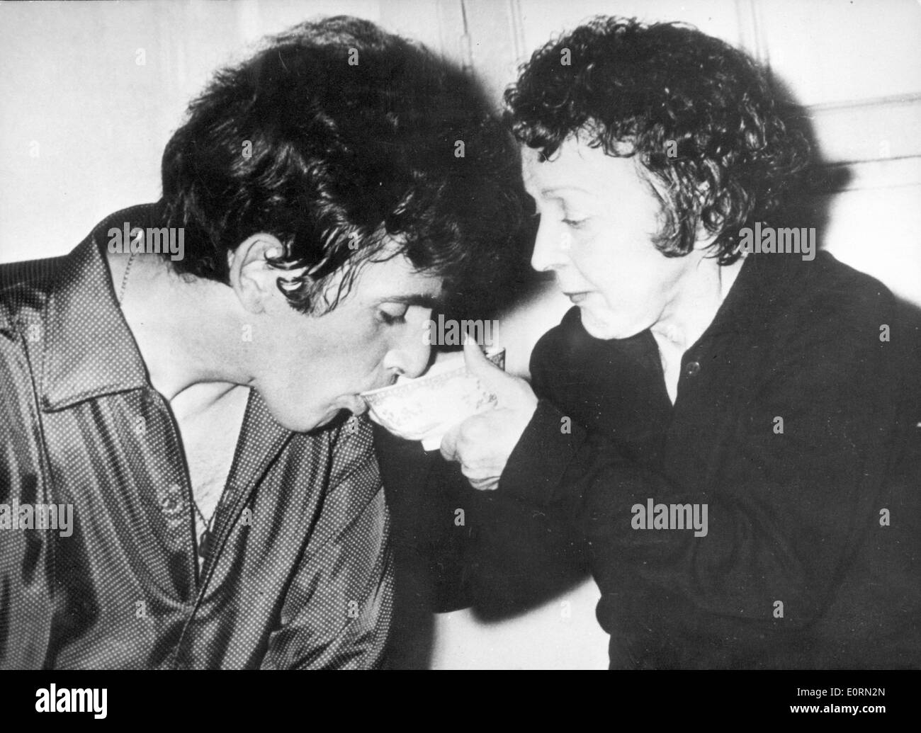 Singer Edith Piaf with husband Theo Sarapo Stock Photo