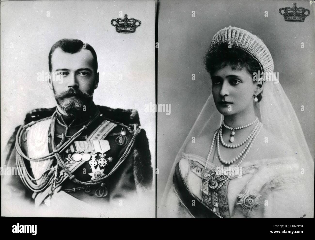 Feb. 02, 1960 - Czarina and Czar Nicolaus II of Russia. Stock Photo