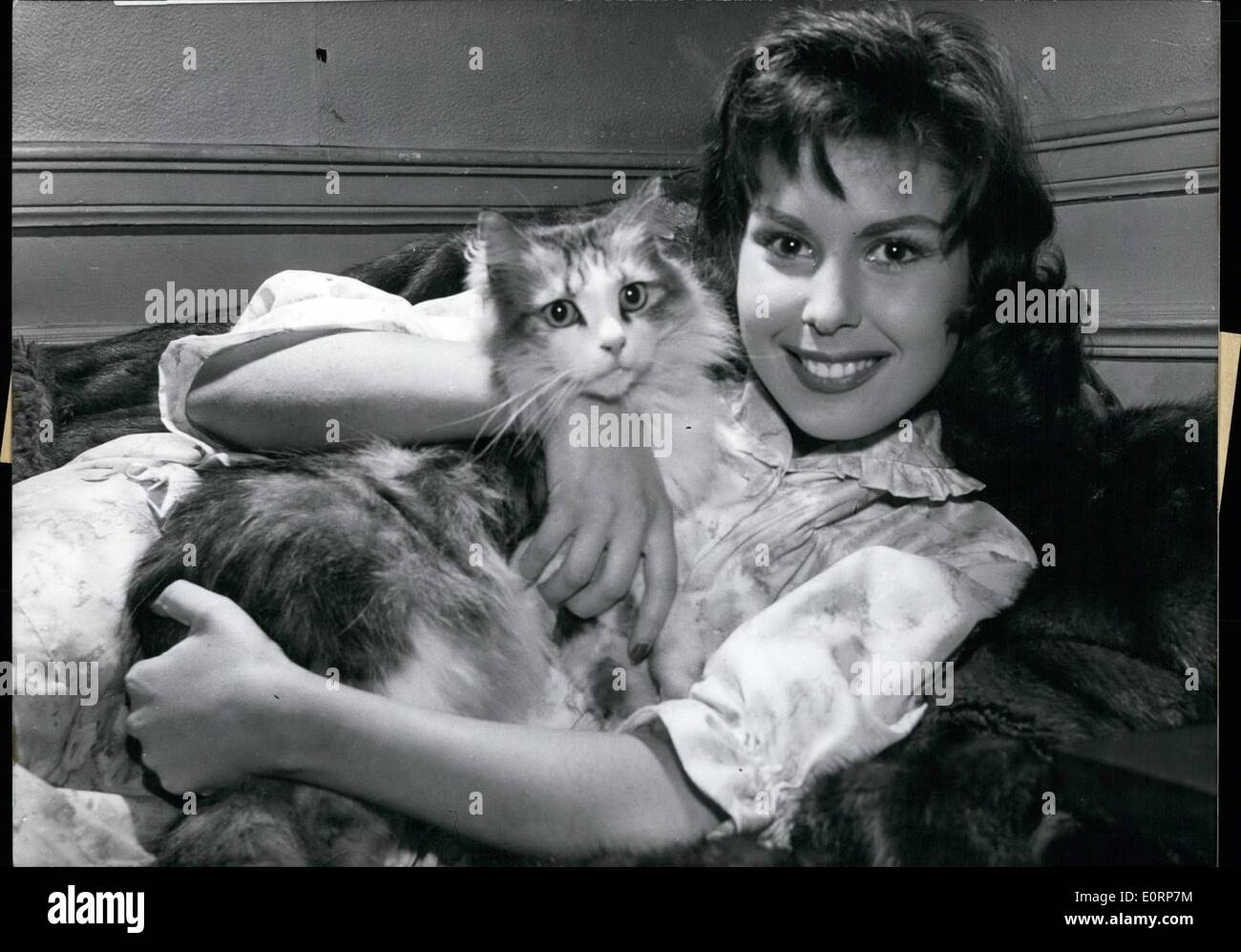 Apr. 04, 1960 - Lucien Maraise....soft like her cat, dreams of the ''great love'' and of a wonderful film career Lucien is a Parisian. Stock Photo