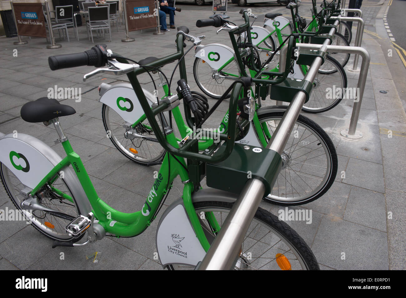 Liverpool’s City Bike hire scheme bike stations on Old Hall Street