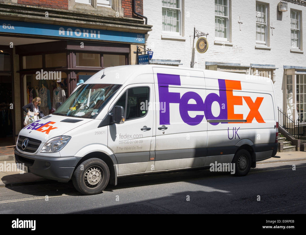 FedEx courier van, UK Stock Photo Alamy