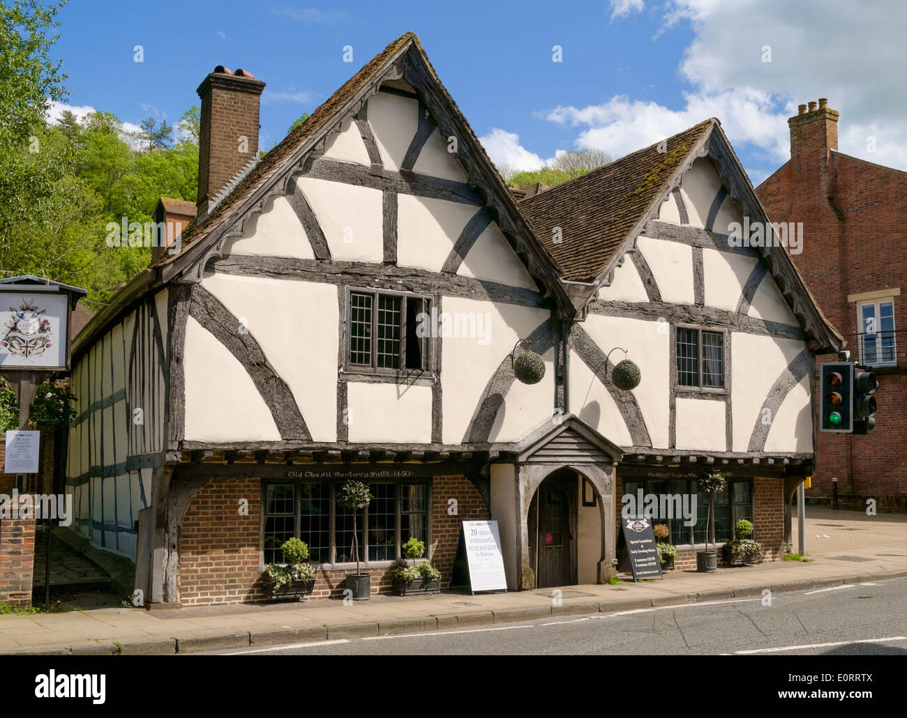 The Chesil Rectory restaurant in Winchester, Hampshire, England, UK - an ancient medieval building Stock Photo
