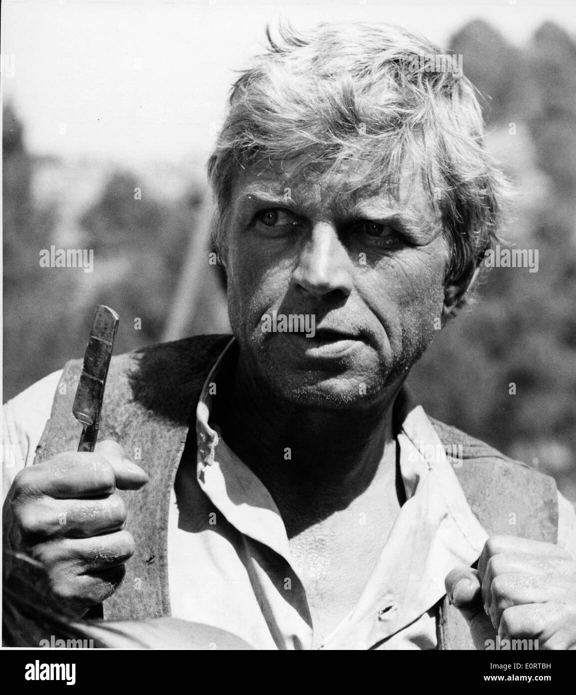 Actor Hardy Kruger in a scene from a movie Stock Photo