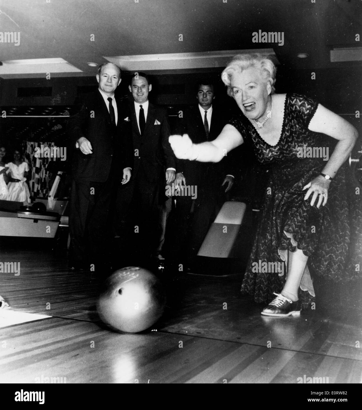 Actress Gracie Fields bowling Stock Photo