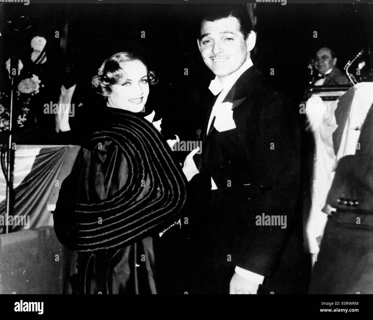 Actors Clark Gable and Carole Lombard at a premiere Stock Photo