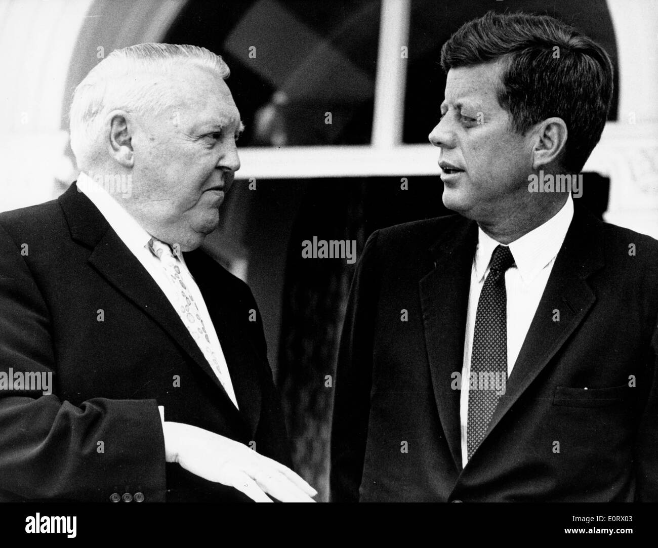 Ludwig Erhard with President John F. Kennedy Stock Photo