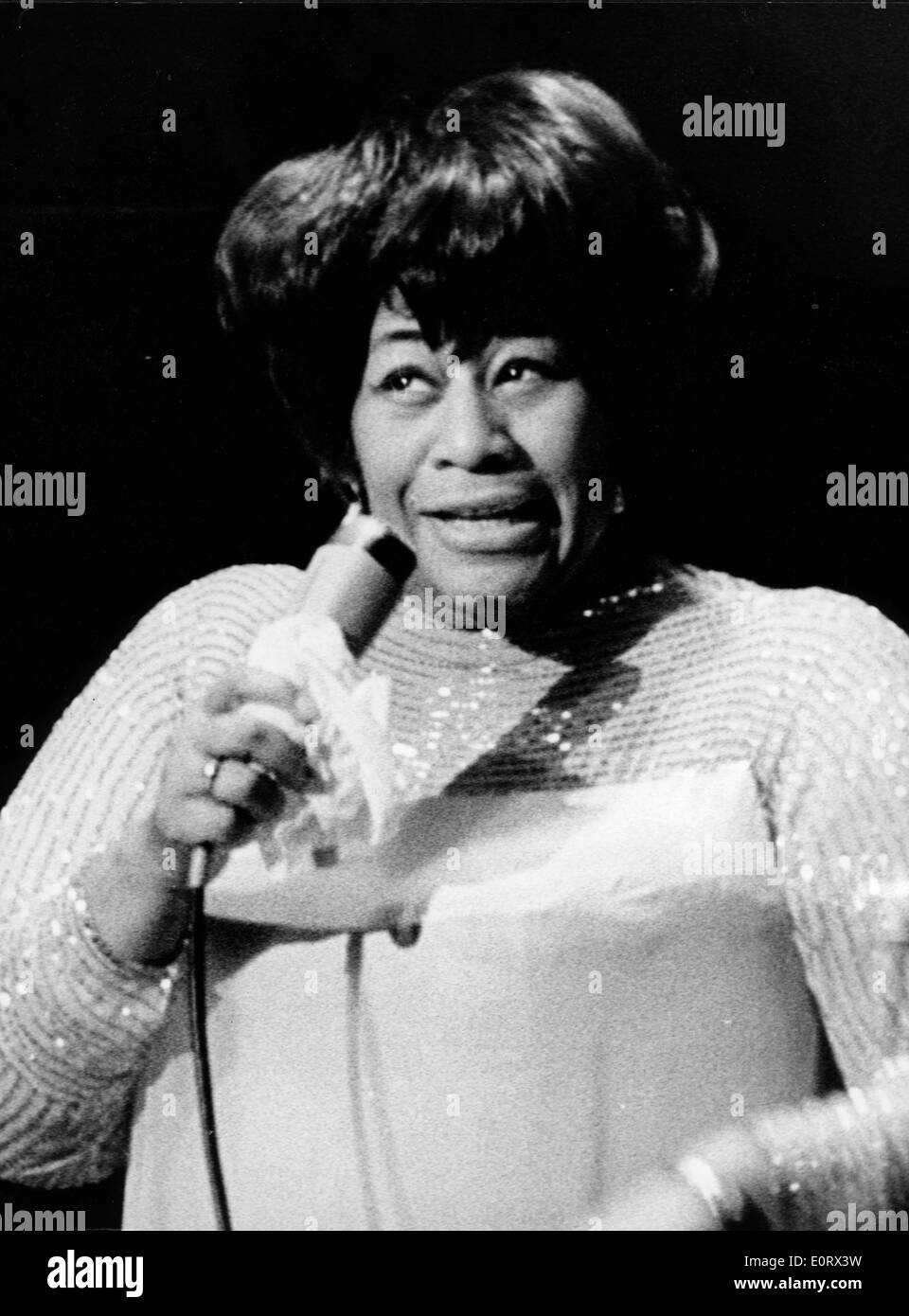 Singer Ella Fitzgerald performs during a concert Stock Photo