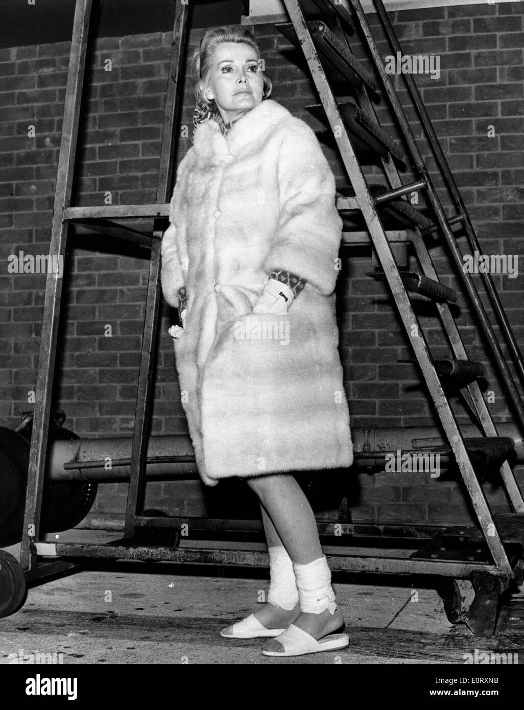 Actress Zsa Zsa Gabor on set of a film Stock Photo