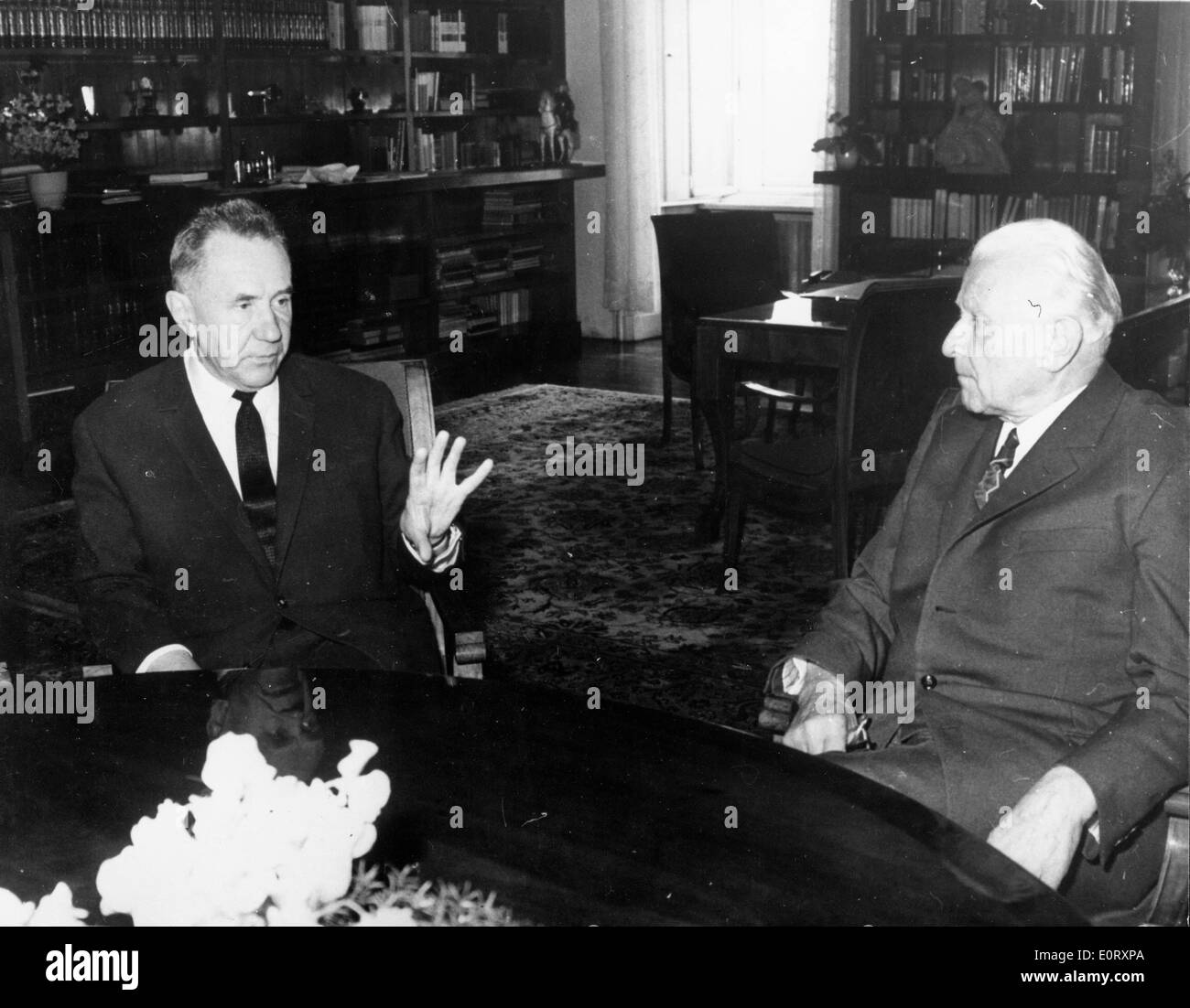 Alexei Kosygin meeting with President Ludvik Svoboda Stock Photo
