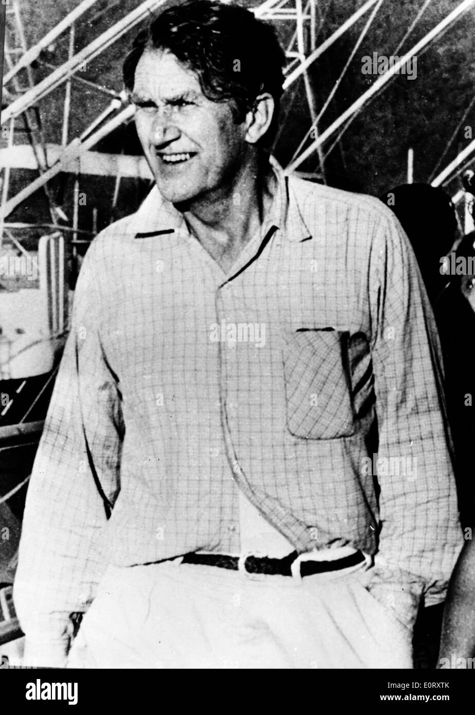Prime Minister Malcolm Fraser on fishing trip Stock Photo