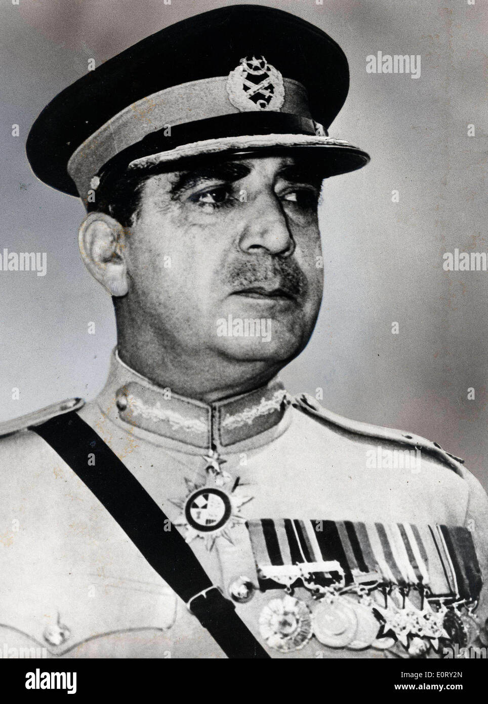 Pakistan President Ayub Khan in a military uniform. Stock Photo