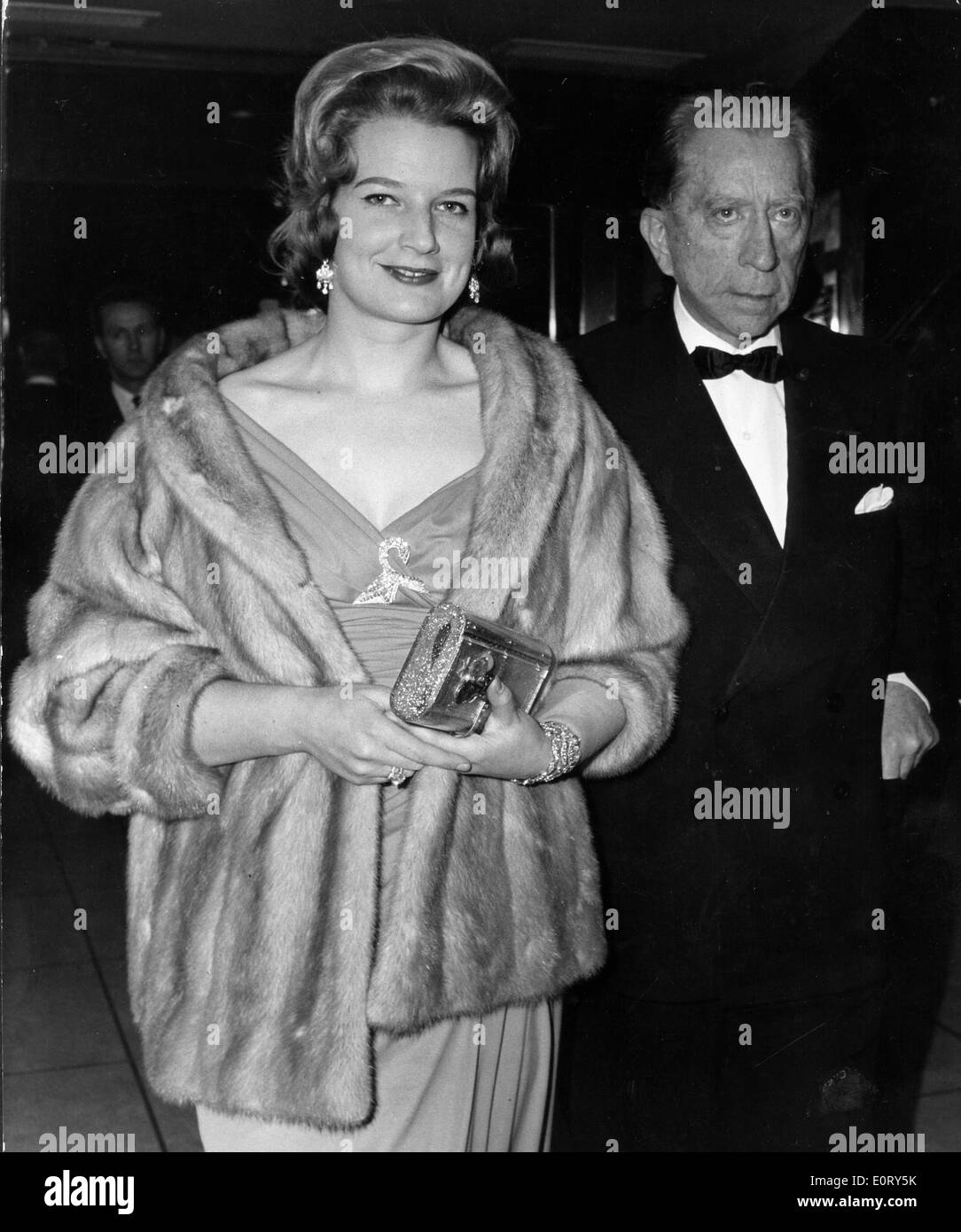 Industrialist J. Paul Getty at party with wife Stock Photo