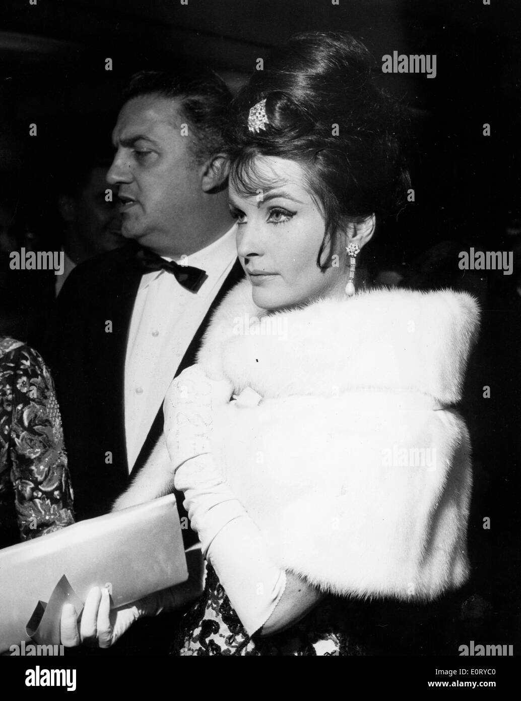 Actress Yvonne Furneaux at event with Federico Fellini Stock Photo