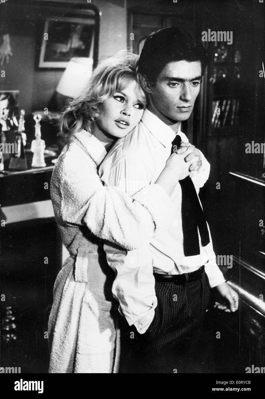 Actors Sami Frey and Brigitte Bardot co-star Stock Photo