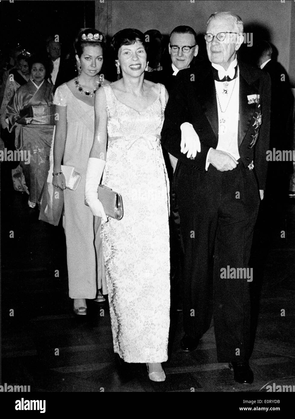 Ulf Von Euler escorts Princess Christina Stock Photo