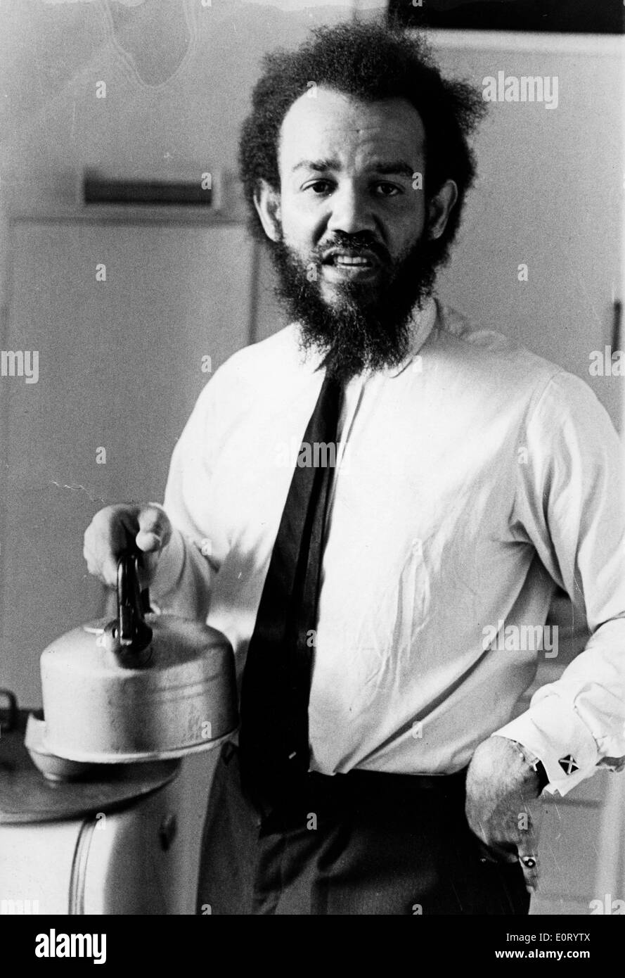 Revolutionary Michael X with a tea kettle Stock Photo