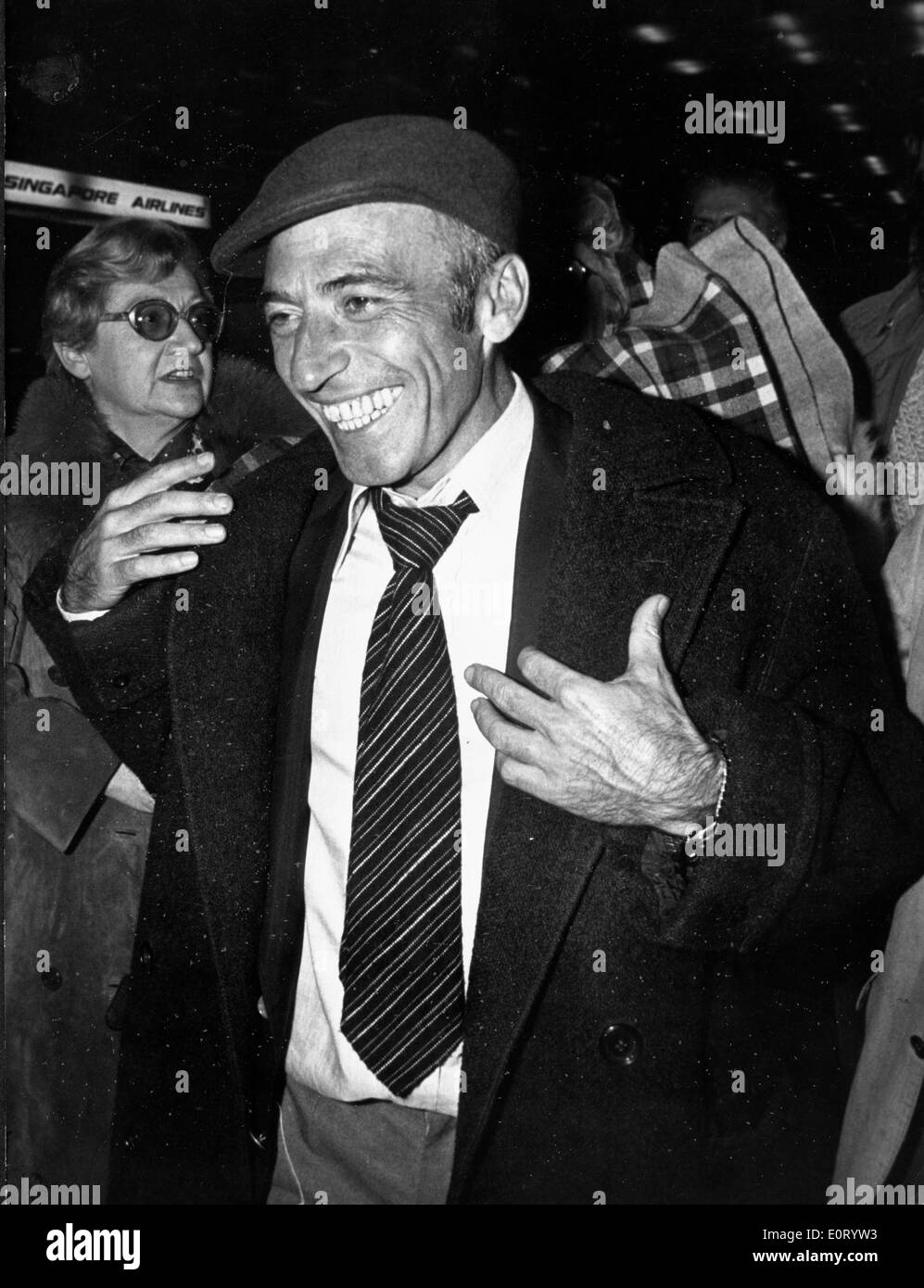 Argentine pianist MIGUEL ESTRELLA laughs and gestures with his hands. Stock Photo